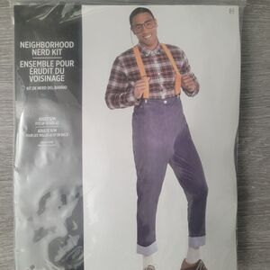 Men's Purple Pants with Orange Suspenders Nerd Costume Size S/M Adult Size